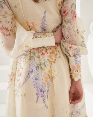 Primrose Silk Collar Maxi Dress