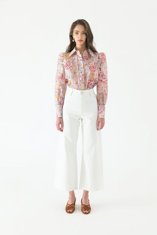 Aurora Silk Puff Sleeve Blouse