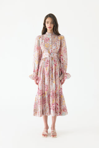 Aurora Silk Belt Maxi Dress