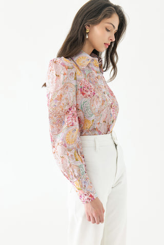 Aurora Silk Puff Sleeve Blouse