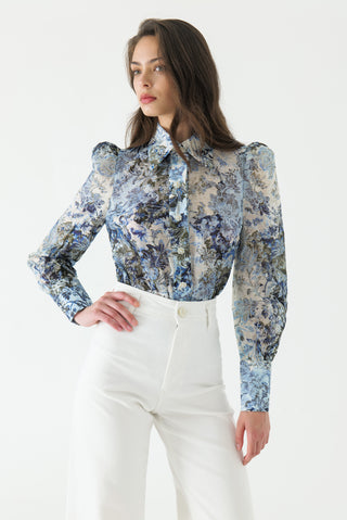 Cyrus Silk Puff Sleeve Blouse