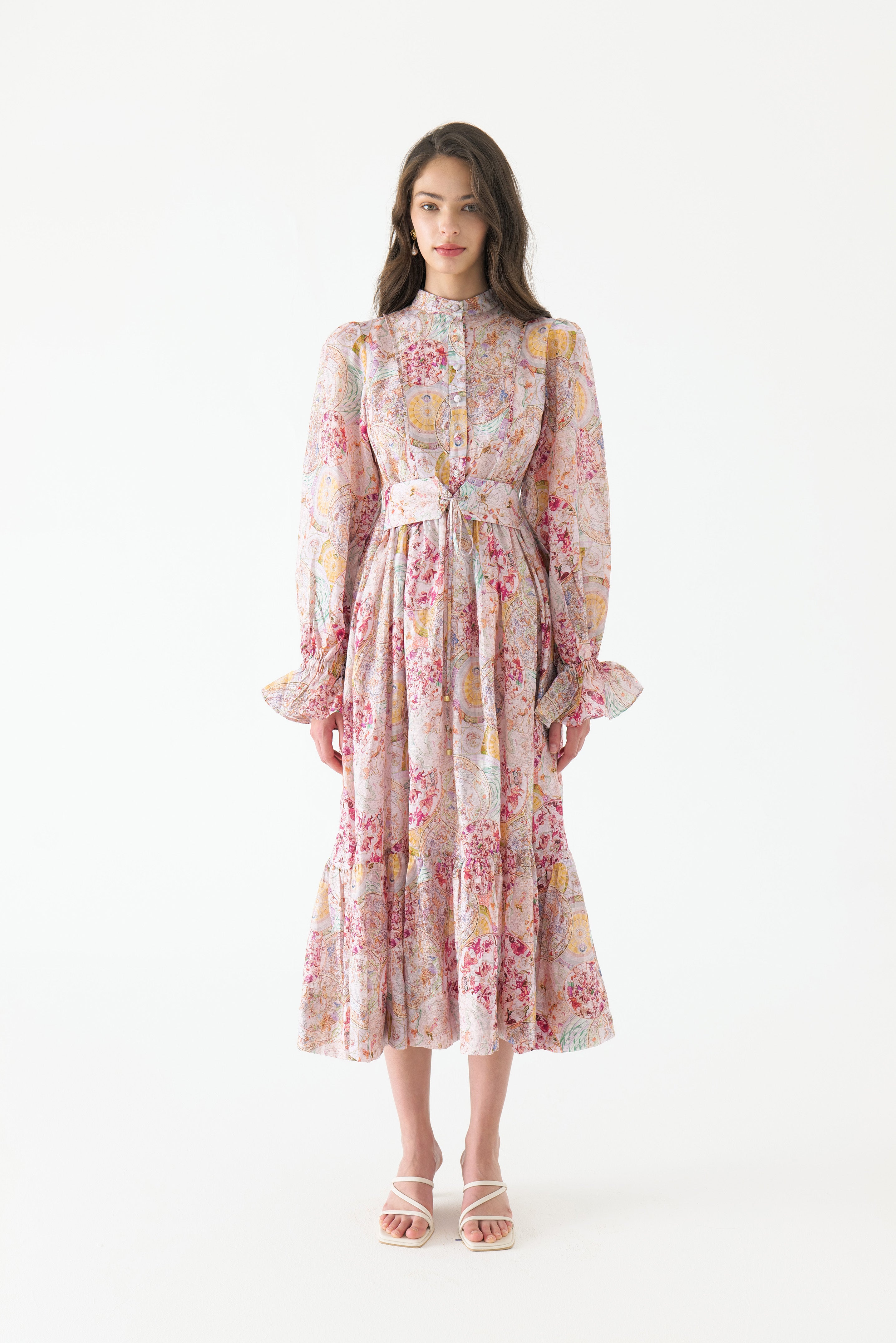 aurora flowy belted maxi dress Wear opened or closed