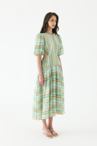 Kamil Puff Sleeve Midi Dress