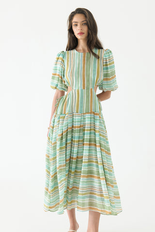 Kamil Puff Sleeve Midi Dress