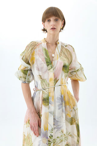 ULLA SILK MAXI SHIRT DRESS