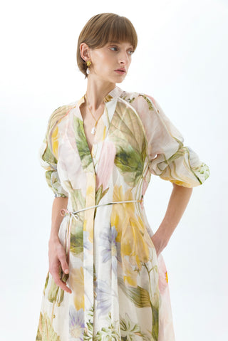 ULLA SILK MAXI SHIRT DRESS