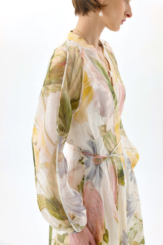 ULLA SILK MAXI SHIRT DRESS