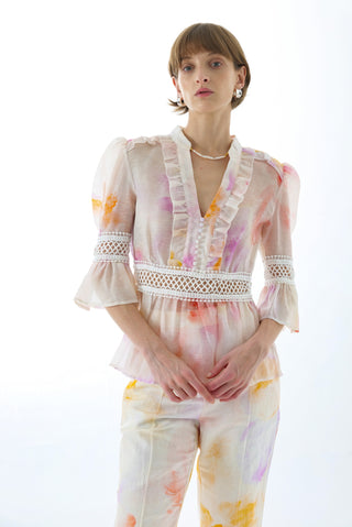 JOSEPHINE SILK PEPLUM BLOUSE