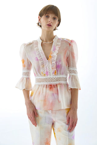 JOSEPHINE SILK PEPLUM BLOUSE