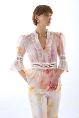 JOSEPHINE SILK PEPLUM BLOUSE