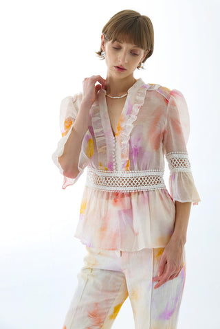 JOSEPHINE SILK PEPLUM BLOUSE