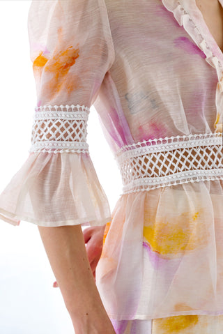 JOSEPHINE SILK PEPLUM BLOUSE