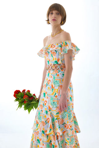 OLIVIA LINEN TIERED TWO-WAY MAXI DRESS