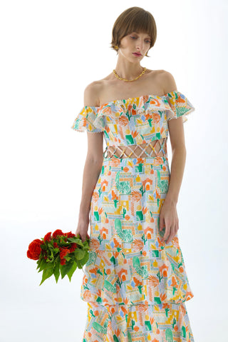 OLIVIA LINEN TIERED TWO-WAY MAXI DRESS