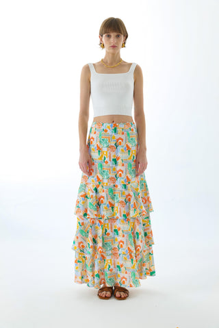 OLIVIA LINEN TIERED TWO-WAY MAXI DRESS
