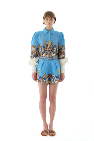 EVELYN LINEN PUFF SLEEVE SHIRT