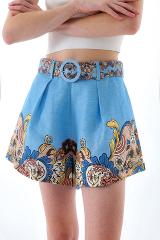 EVELYN LINEN BELT SHORTS
