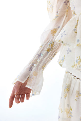 CYNTHIA SILK LONG SLEEVE TOP