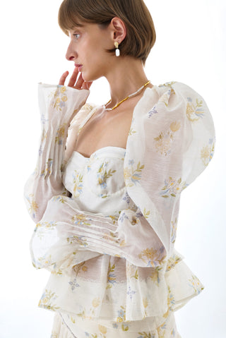 CYNTHIA SILK LONG SLEEVE TOP