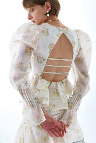 CYNTHIA SILK LONG SLEEVE TOP