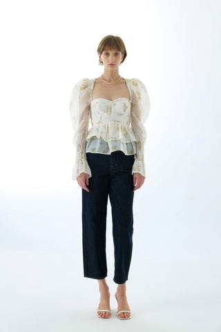 CYNTHIA SILK LONG SLEEVE TOP