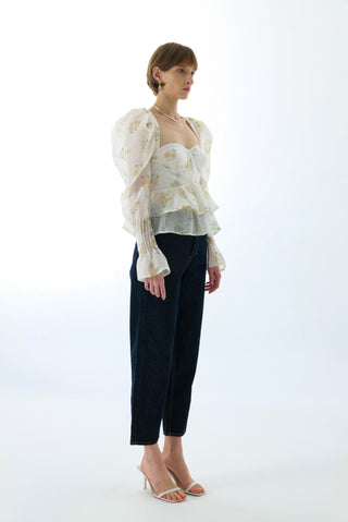 CYNTHIA SILK LONG SLEEVE TOP