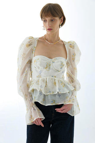 CYNTHIA SILK LONG SLEEVE TOP