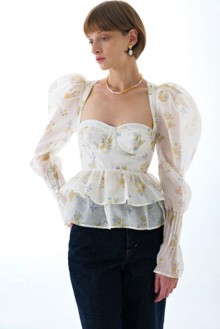CYNTHIA SILK LONG SLEEVE TOP