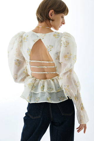 CYNTHIA SILK LONG SLEEVE TOP