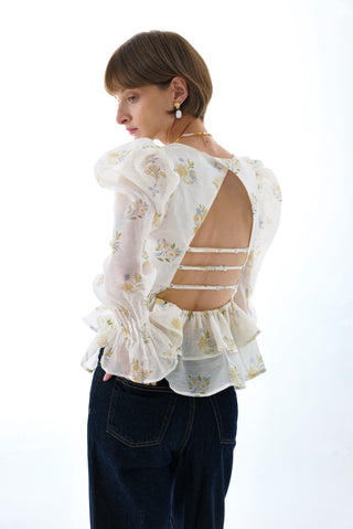 CYNTHIA SILK LONG SLEEVE TOP